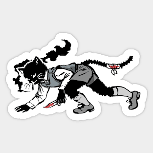 gothic dirty cat Sticker